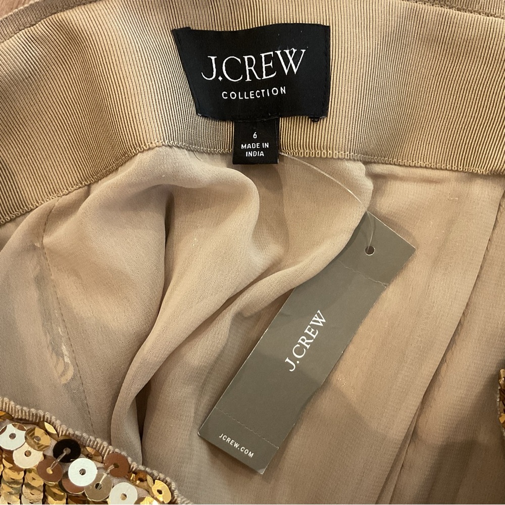 J.Crewβ Collection Gold Sequin Midi Skirt NWT - Picture 5 of 9